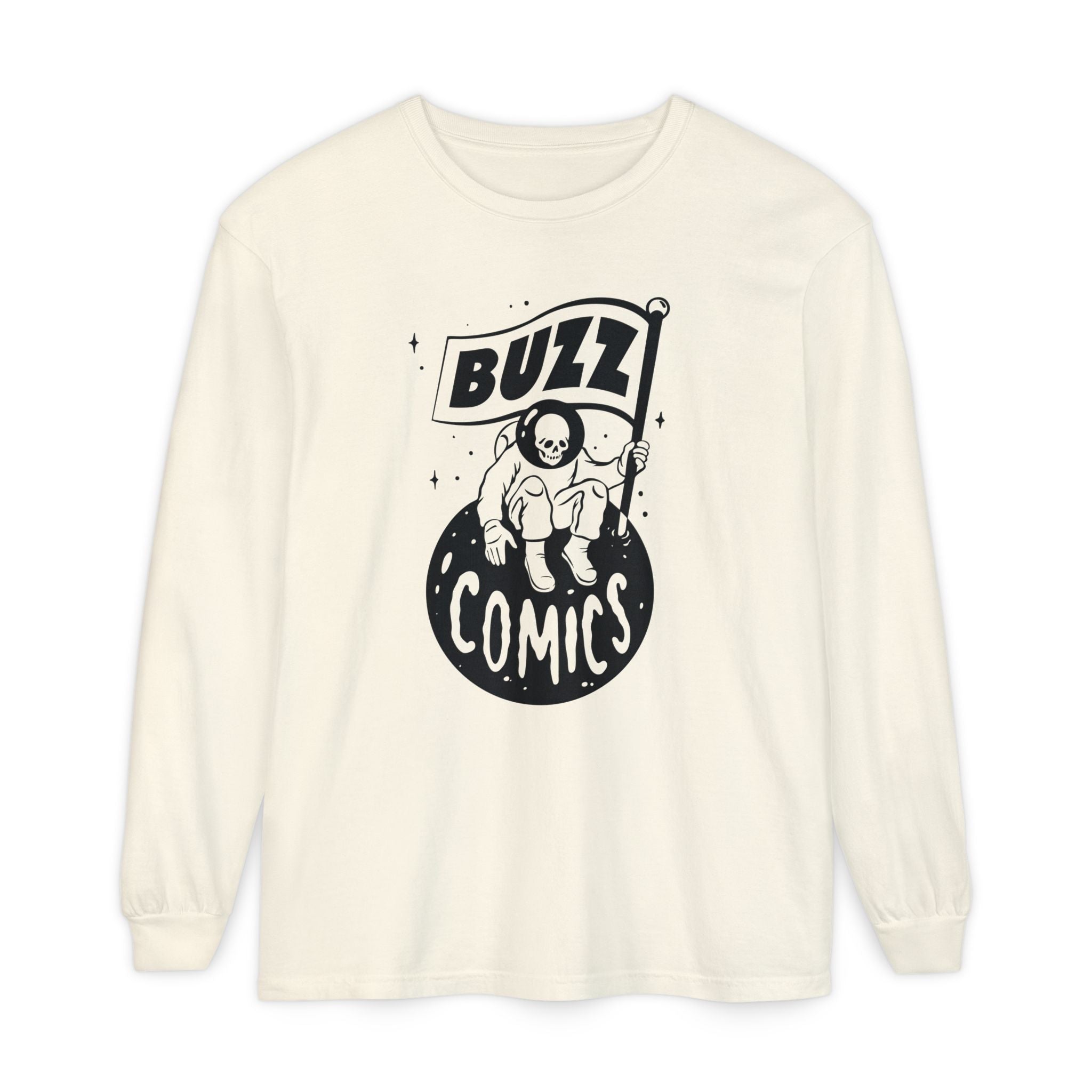 Buzz Comics Long Sleeve Tee - Black logo – WZRDWZRD