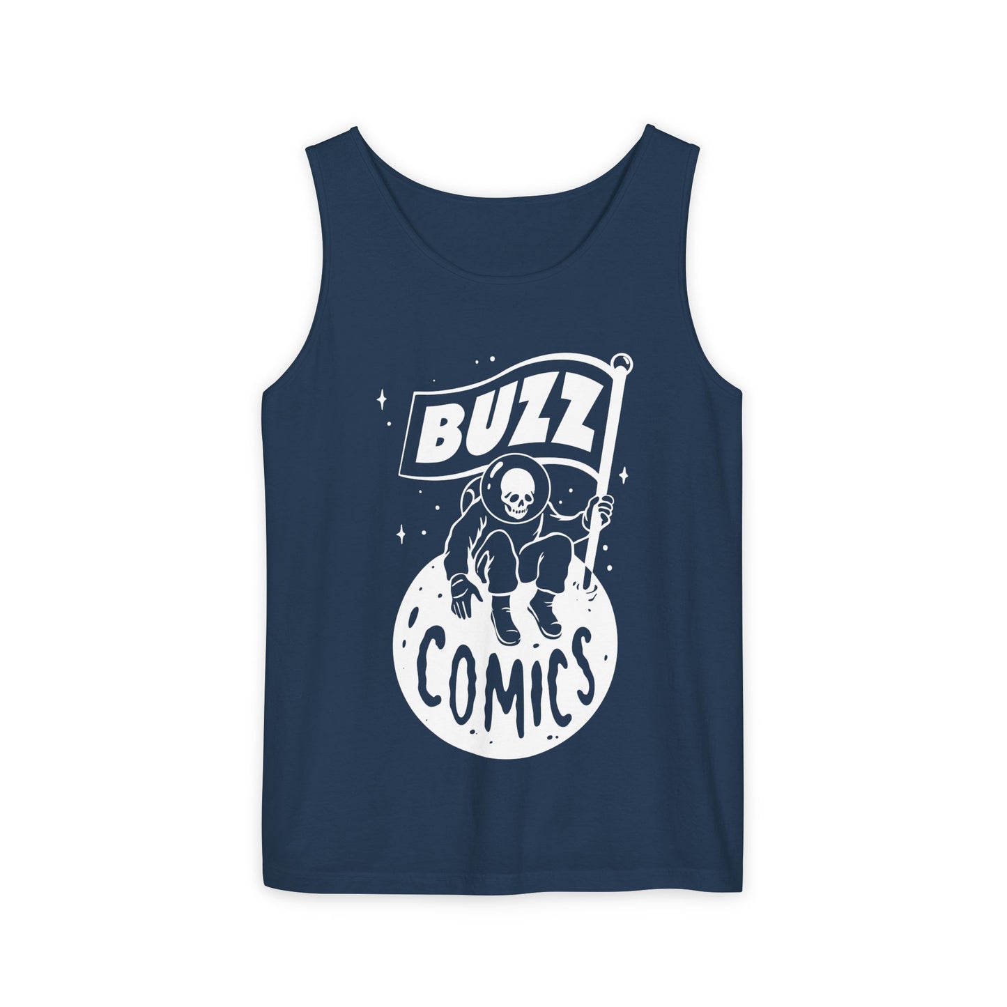 Buzz Comics Unisex Tank Top - White Logo