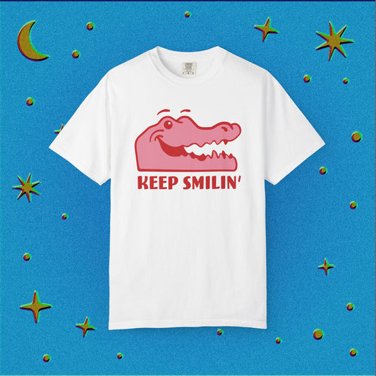 Keep Smilin' Gator Tee (Pink Variant)