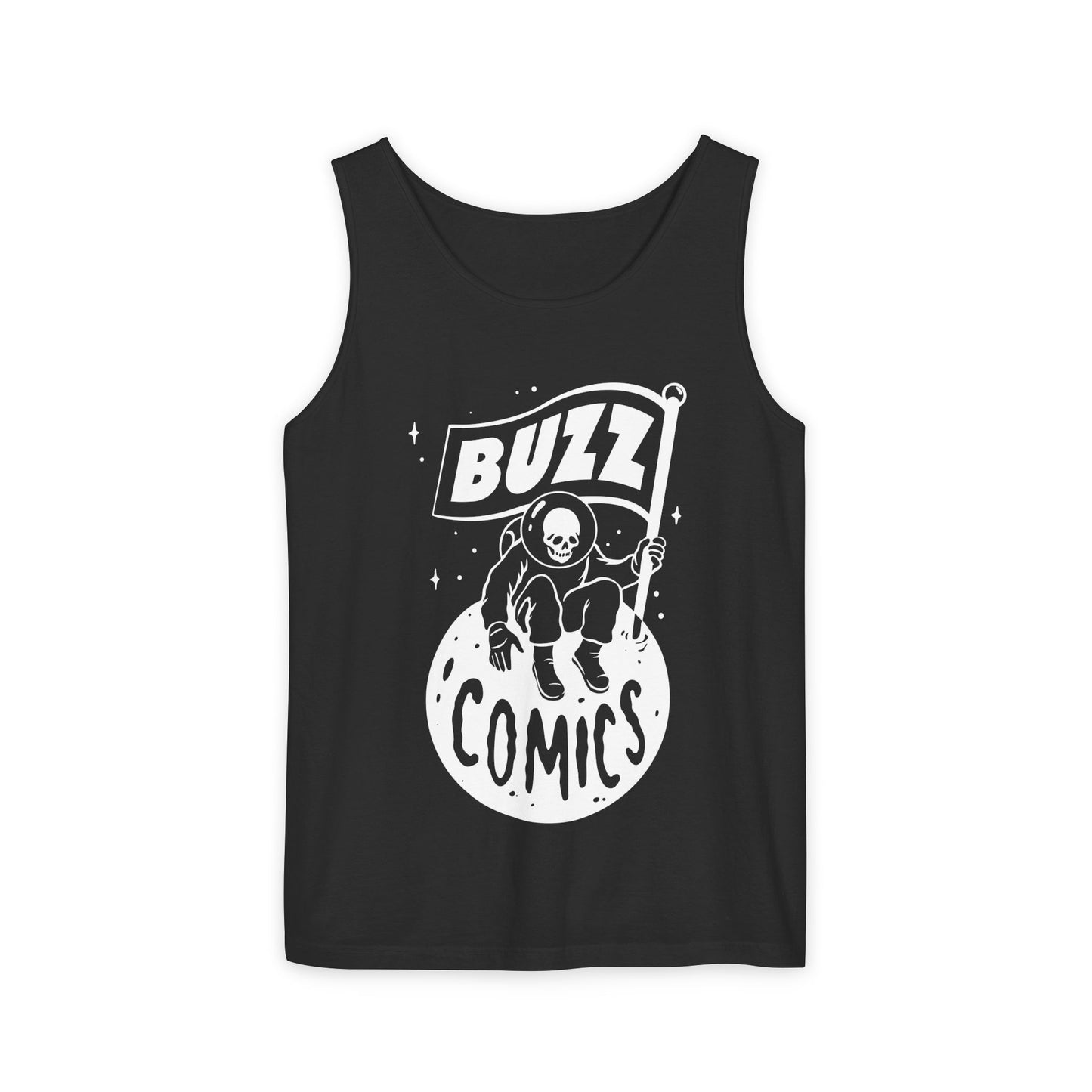 Buzz Comics Unisex Tank Top - White Logo