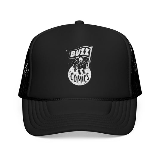 Buzz Comics Embroidered Trucker Hat - Black
